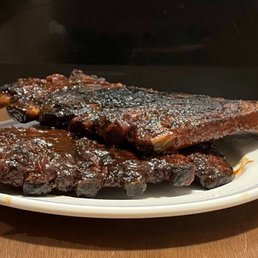 Rack of St. Louis style barbecue ribs