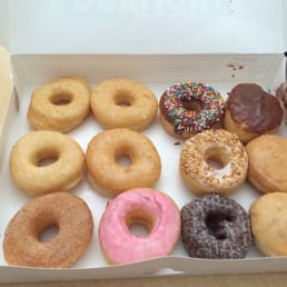 My chosen dozen minus the free donut they threw in because I lapsed to temptation on the ride home.