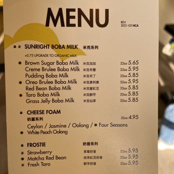 Sunright Tea Studio - Sunnyvale - Menu 6/25/21 - Bubble Tea Near Me - Sunnyvale, California Sunright Tea Studio - Sunnyvale - Menu 6/25/21 - Bubble Tea Near Me - Sunnyvale, California