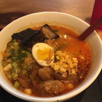 RAMEN-SAN - Kimchi & Fried Chicken Ramen with a Molten Egg & Chashu Pork - Ramen Near Me - Chicago, Illinois RAMEN-SAN - Kimchi & Fried Chicken Ramen with a Molten Egg & Chashu Pork - Ramen Near Me - Chicago, Illinois