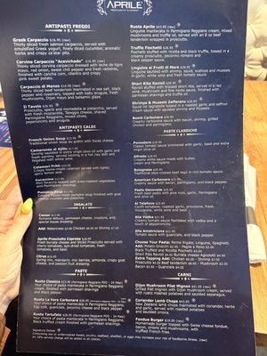 Menu photo 2 Aprile Restaurant Doral, FL