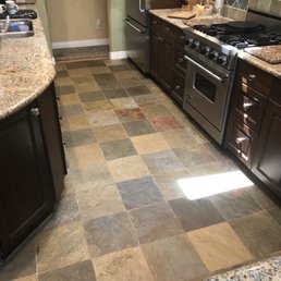 After picture. What a huge difference, notice you can see the light colored grout now! After picture. What a huge difference, notice you can see the light colored grout now!