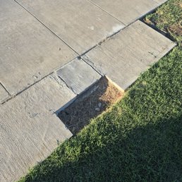 How they "fixed" the broken concrete they damaged How they "fixed" the broken concrete they damaged