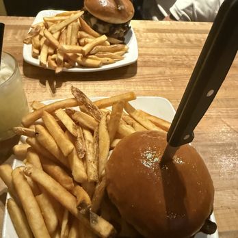 Next Door Gastropub - Ron Burger with French fries - Gastropubs Near Me - Port Angeles, Washington Next Door Gastropub - Ron Burger with French fries - Gastropubs Near Me - Port Angeles, Washington