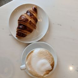 Croissant and cappuccino