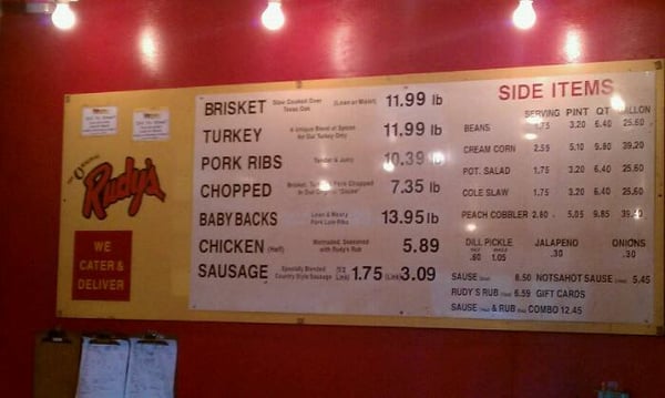 Menu photo 8 Rudy's Schertz, TX Menu photo 8 Rudy's Schertz, TX