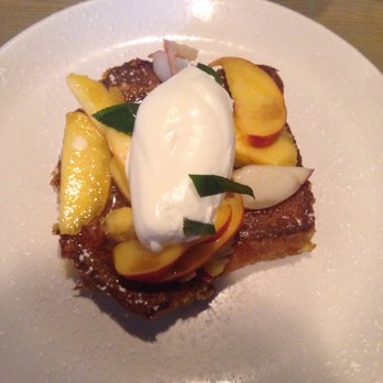 Nicks On Broadway - Brioche French toast with whipped cream and peaches - New American Near Me - Providence, Rhode Island