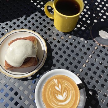 Milktooth - Pour over, Cappuccino and Brioche sourdough cinnamon roll. - Breakfast & Brunch Near Me - Indianapolis, Indiana Milktooth - Pour over, Cappuccino and Brioche sourdough cinnamon roll. - Breakfast & Brunch Near Me - Indianapolis, Indiana