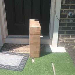 This is the box delivered at an address but not the one on the label This is the box delivered at an address but not the one on the label