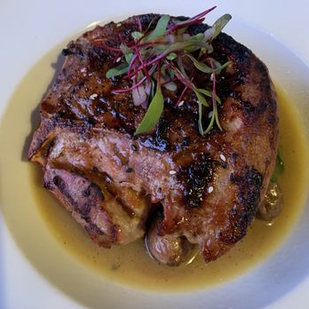 Alchemy - Pork chop with bacon broth - New American Near Me - Murphys, California