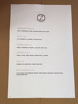 Menu photo 2 The Z Bar Reno, NV Menu photo 2 The Z Bar Reno, NV