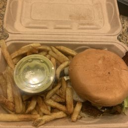 Burger and fries