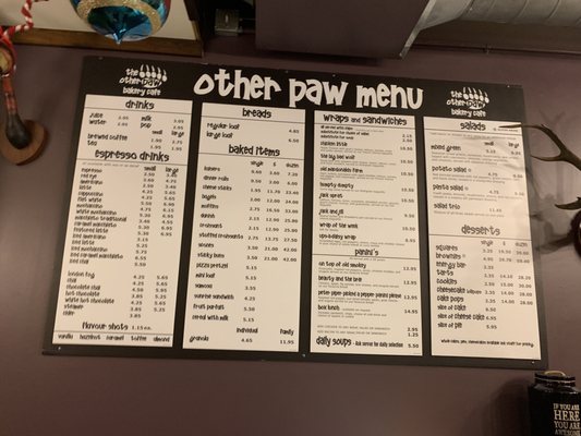 Menu photo 6 The Other Paw Jasper, AB Menu photo 6 The Other Paw Jasper, AB