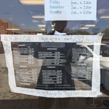 Ruth's Cafe - Menu - Soul Food Near Me - Birmingham, Alabama Ruth's Cafe - Menu - Soul Food Near Me - Birmingham, Alabama