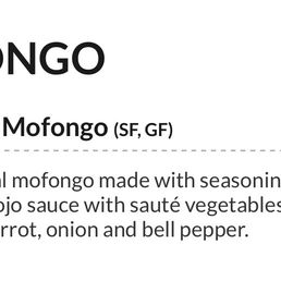 Vegetable Mofongo description Vegetable Mofongo description