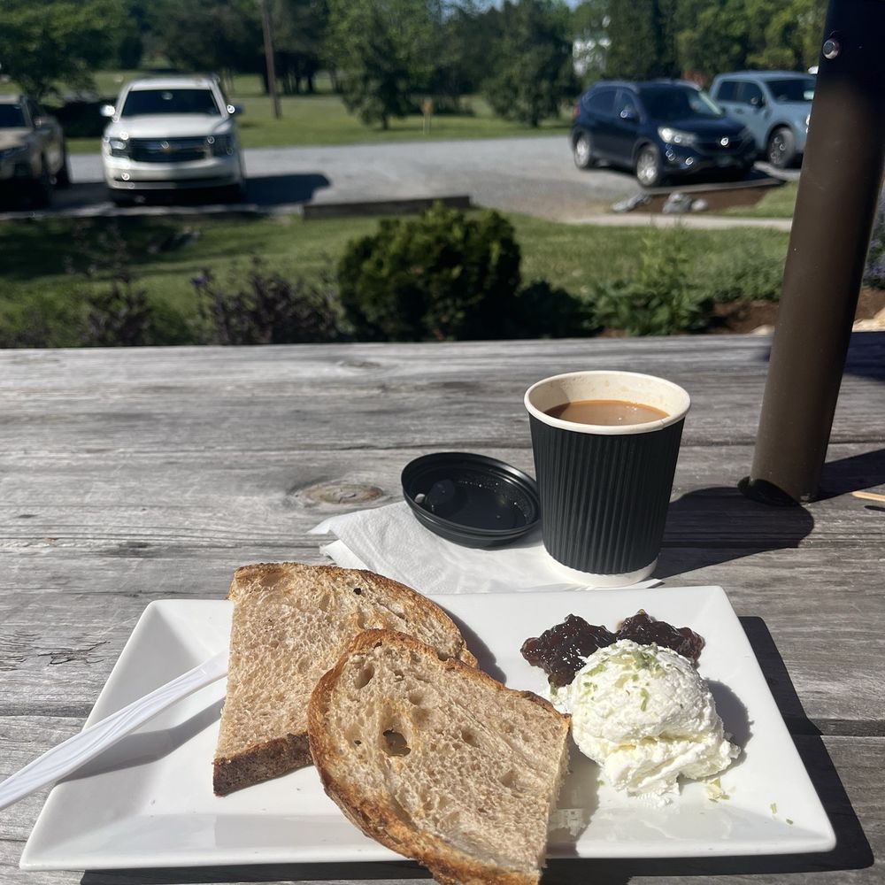 Sourdough with goat cheese and jam Sourdough with goat cheese and jam