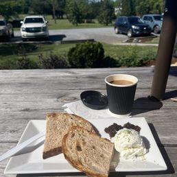 Sourdough with goat cheese and jam