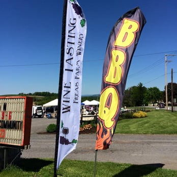 Freas Farm Winery - a bbq sign and flags - Wineries Near Me - Berwick, Pennsylvania