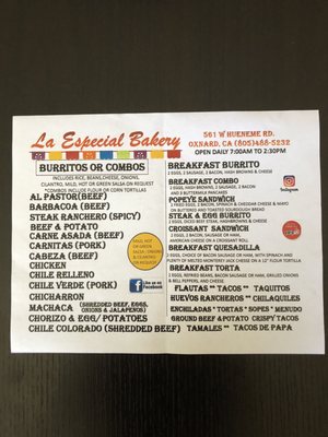 Menu photo 3 La Especial Bakery Oxnard, CA