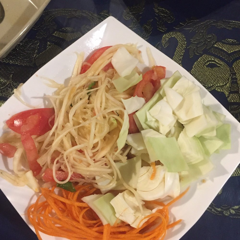 Thai A Kitchen - 24. Som Tum (Papaya Salad) we got spice level 3 and all parties could barely handle it! - Thai Near Me - Milwaukee, Wisconsin
