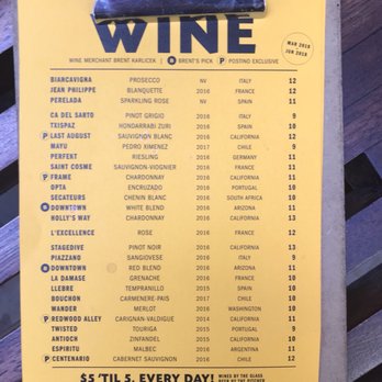 Postino East - Wine list March 2018 - June 2018. My favorite is the Stagedive Pinot Nior. - Wine Bars Near Me - Gilbert, Arizona Postino East - Wine list March 2018 - June 2018. My favorite is the Stagedive Pinot Nior. - Wine Bars Near Me - Gilbert, Arizona