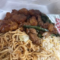 Spicy Orange chicken and chicken with greens Spicy Orange chicken and chicken with greens