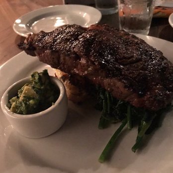 Ember - Rib eye with avocado chimichurri sauce. Juicy and delicious! - New American Near Me - Arroyo Grande, California