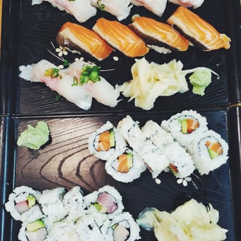 Geta - Assorted nigiri rolls, avo salmon rolls, and avo tuna rolls - Japanese Near Me - Oakland, California Geta - Assorted nigiri rolls, avo salmon rolls, and avo tuna rolls - Japanese Near Me - Oakland, California