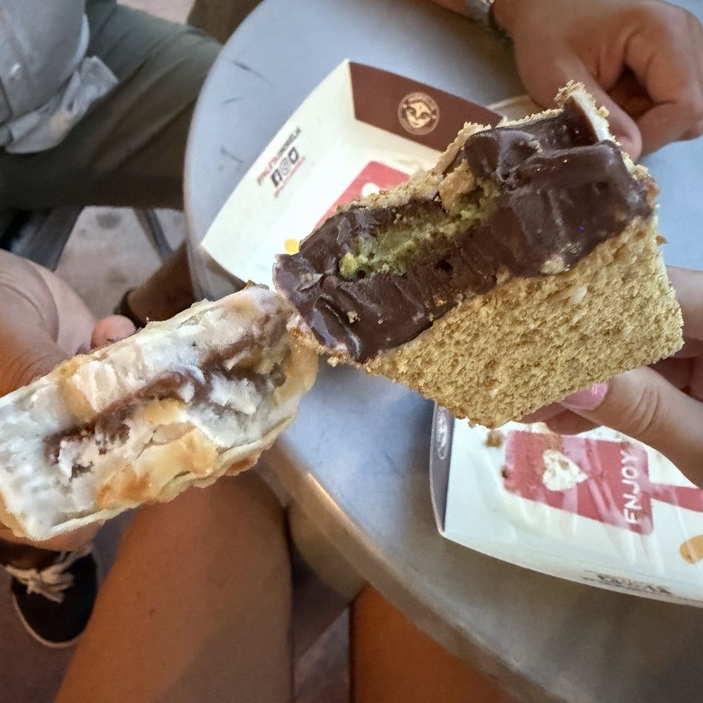 Morelia Gourmet Paletas - Banana filled with Nutella (left) and Dubai Chocolate (right) - Gelato Near Me - Surfside, Florida Morelia Gourmet Paletas - Banana filled with Nutella (left) and Dubai Chocolate (right) - Gelato Near Me - Surfside, Florida