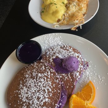 West Hill Deli - Ube pancakes and pork belly egg Benedict IG: @sagesseutori - New American Near Me - Auburn, Washington West Hill Deli - Ube pancakes and pork belly egg Benedict IG: @sagesseutori - New American Near Me - Auburn, Washington