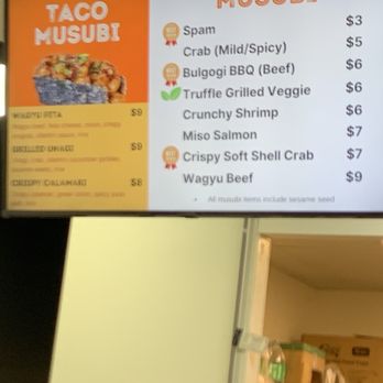Musubi Square - Menu board - Asian Fusion Near Me - Anaheim, California