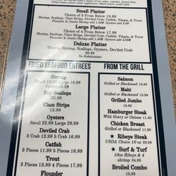 Sandpiper Seafood House & Oyster Bar - Menu