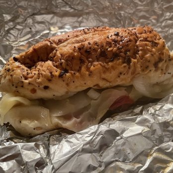 Big Y - Sausage and peppers with provolone on everything bread - Grocery Near Me - New Milford, Connecticut
