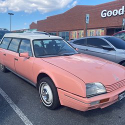 Goodwill Retail Store & Donation Center - 1987 CitroenCX Familiale / CXAslash pink .. 3.5.23 https://drives.today/posts/218/owning/1987-citroen-cx-familiale-cxa-slash-pink/jimbo-wall