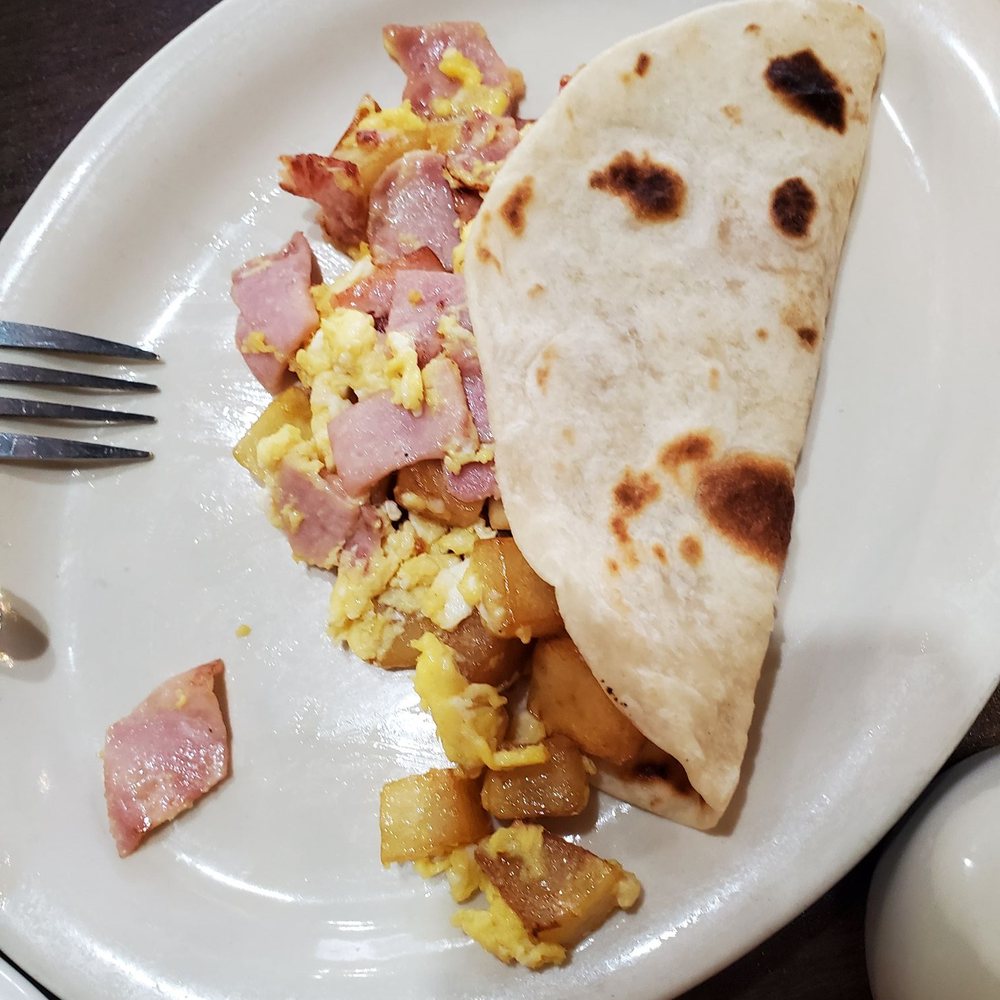 Maga's Cafe - potato ham egg taco with flour tortilla - Breakfast & Brunch Near Me - Houston, Texas Maga's Cafe - potato ham egg taco with flour tortilla - Breakfast & Brunch Near Me - Houston, Texas