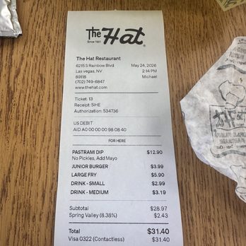 The Hat - Burgers Near Me - Las Vegas, Nevada