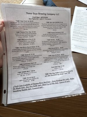 Menu photo 2 These Guys Brewing Company Norwich, CT Menu photo 2 These Guys Brewing Company Norwich, CT