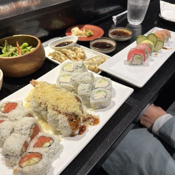 Sushi Town - 2. Garlic Edamame, 9. Gyoza Dumplings, 5. Rainbow Roll and combination roll - Japanese Near Me - Costa Mesa, California Sushi Town - 2. Garlic Edamame, 9. Gyoza Dumplings, 5. Rainbow Roll and combination roll - Japanese Near Me - Costa Mesa, California