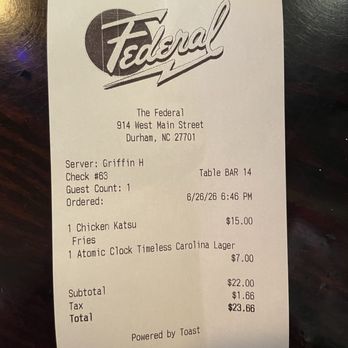The Federal - Pricing - Pubs Near Me - Durham, North Carolina The Federal - Pricing - Pubs Near Me - Durham, North Carolina