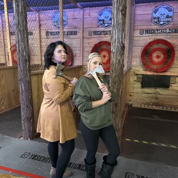 Yosemite Axe - Big Bear - Axe throwing girl power!!! - Axe Throwing Near Me - Big Bear Lake, California Yosemite Axe - Big Bear - Axe throwing girl power!!! - Axe Throwing Near Me - Big Bear Lake, California