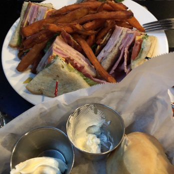 All Steak Restaurant - Club sandwich with sweet potato fries - Bars Near Me - Cullman, Alabama