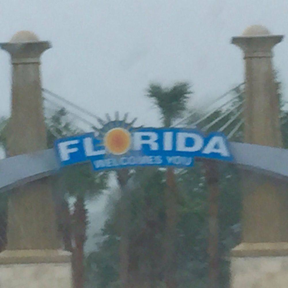 Florida State Line - Welcome to The Sunshine State!   Not so sunny at the moment....  I do really like our sign though! - Landmarks & Historical Buildings Near Me - Lake Park, Florida