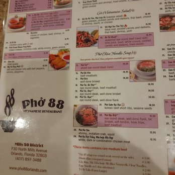 Pho 88 Noodle - Menu 2.2023 - Vietnamese Near Me - Orlando, Florida Pho 88 Noodle - Menu 2.2023 - Vietnamese Near Me - Orlando, Florida