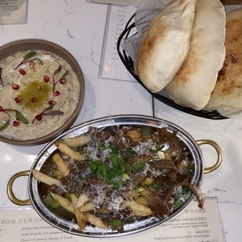Ammatoli - Eggplant dip, Mediterranean Fries, & pita - Mediterranean Near Me - Long Beach, California