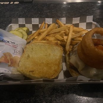 The Railhouse - This is "The Railhouse Burger" and it is EXCELLENT. I highly recommend it! For the price, it *should* come with fries (purchased extra) - Pubs Near Me - Westville, New Jersey The Railhouse - This is "The Railhouse Burger" and it is EXCELLENT. I highly recommend it! For the price, it *should* come with fries (purchased extra) - Pubs Near Me - Westville, New Jersey
