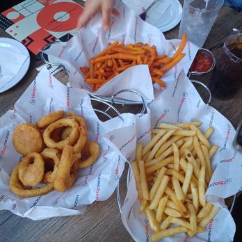 bb.q Chicken Virginia Square - Onion rings, fries and sweet potato fries were bomb. I'm craving the onion rings now - Chicken Shop Near Me - Arlington, Virginia