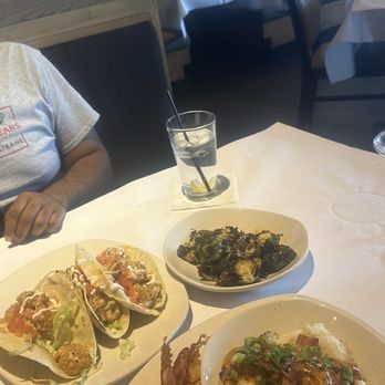 Bonefish Grill - Bang Bang Shrimp Tacos, Brussels sprouts & shrimp n grits - Seafood Near Me - Concord Mills, North Carolina