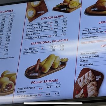 Kolache Factory - Menu blown up - Bakeries Near Me - Houston, Texas Kolache Factory - Menu blown up - Bakeries Near Me - Houston, Texas