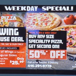Supreme Pizza & Wing House - Menu - Weekday Specials