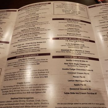 Oyster Bar - Menu - Seafood Near Me - Sparks, Nevada Oyster Bar - Menu - Seafood Near Me - Sparks, Nevada